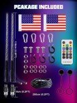 RGB LED Whip Lights with Remote Control - 2PCS