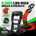 Rhino USA Heavy Duty Ratchet Straps Kit (4-Pack)