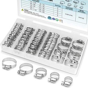 TICONN 40PCS Stainless Steel Hose Clamp Set