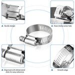 TICONN 40PCS Stainless Steel Hose Clamp Set