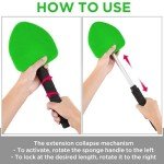 TAKAVU Extendable Window Cleaner Tool with Microfiber Bonnets