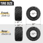 ATV UTV Tire Set 25x8-12 & 25x10-12