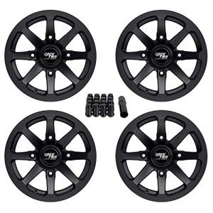 RockTrix 14" Black ATV Wheels Rims Set of 4