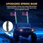 2 Pack 3FT RGB LED Whip Lights with Remote