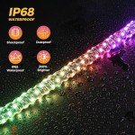 2 Pack 3FT RGB LED Whip Lights with Remote