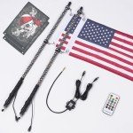 2 Pack 3FT RGB LED Whip Lights with Remote