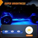 Nilight 8PCS Blue LED Truck Bed Light Kit