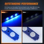Nilight 8PCS Blue LED Truck Bed Light Kit