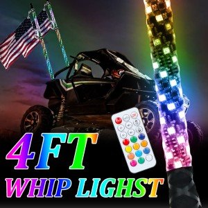 4ft RGB LED Spiral Whip Light for ATVs