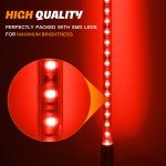 3FT Red LED Light Whip with Flag for ATVs