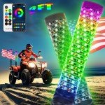2-Pack 2ft RGB LED Whip Lights with Remote