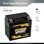 YTX5L-BS Battery replacement (5Ah, 12v, Sealed) Maintenance Free Battery ExpertPower®