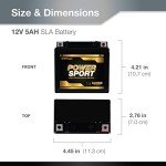 YTX5L-BS Battery replacement (5Ah, 12v, Sealed) Maintenance Free Battery ExpertPower®