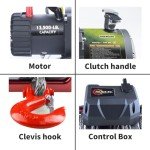RUGCEL 13500lb Waterproof Electric Winch with Rope