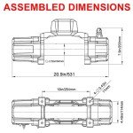 RUGCEL 13500lb Waterproof Electric Winch with Controls