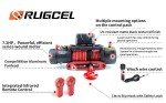 RUGCEL 13500lb Waterproof Electric Winch with Rope