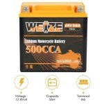 Weize Lithium YTX14-BS, Group 14, 500A LiFePO4 Motorcycle Battery, 12V 5AH ATV, UTV, Jet Ski, 4 Wheeler, Snowmobile, Personal Watercraft, Seadoo, Polaris, Generator and Riding Lawn Mower Battery
