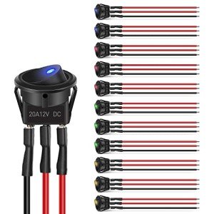 Nilight 12pcs LED Rocker Switch Set for Vehicles