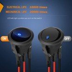 Nilight 12pcs LED Rocker Switch Set for Vehicles