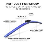 Clix 22" Blue All-Weather Wiper Blade Set