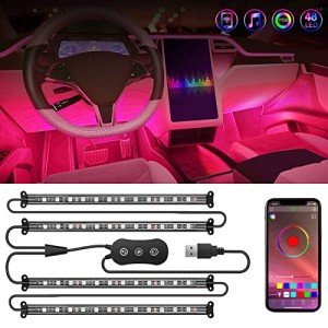 Nilight 4PCS RGB LED Strip Lights with App Control