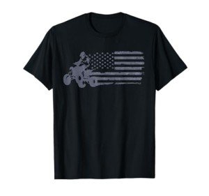 Distressed American Flag ATV Rider T-Shirt