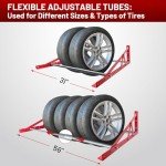 Adjustable Wall-Mount Tire Rack for Garage