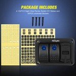 Nilight 2 Gang Rocker Switch Panel with USB Charger