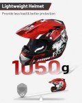 OUMURS Youth Dirt Bike Helmet with Goggles & Gloves