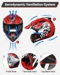 OUMURS Youth Dirt Bike Helmet with Goggles & Gloves