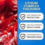 Red and Tacky High-Temp Lithium Grease Tube