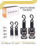 2PCS Heavy Duty Retractable Ratchet Straps