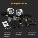 GoHawk AJ4-Halo Waterproof Bluetooth ATV Speakers