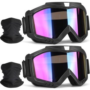 2-Pack Dirt Bike and ATV Goggles with Neck Gaiters