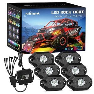 Nilight RGB LED Rock Lights with Bluetooth Control