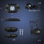 Nilight RGB LED Rock Lights with Bluetooth Control