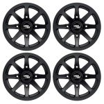 RockTrix 15" Matte Black ATV Wheels Set