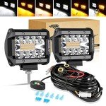 Auxbeam 4" LED Pod Lights with Wiring Kit