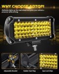 ADTOPI 7-Inch Amber LED Fog Light Bar
