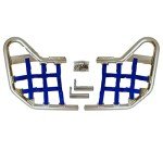 Yamaha YFZ 450 Nerf Bars Silver with Blue Net