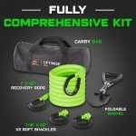 30ft Kinetic Recovery Rope with Tow Strap Kit