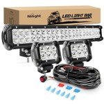 Nilight 20" 126W Off-Road LED Light Bar Kit
