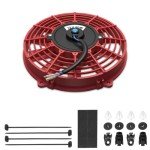 7" Electric Slim Radiator Cooling Fan - Red
