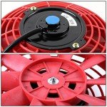 7" Electric Slim Radiator Cooling Fan - Red