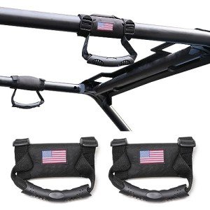 ATV Roll Bar Grab Handles with US Flag, 2 Pack