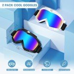 Lievermo 2 Pack Dirt Bike and ATV Goggles
