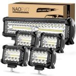 NAOEVO 12-Inch LED Light Bar & 4 Pod Lights