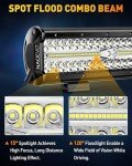 NAOEVO 12-Inch LED Light Bar & 4 Pod Lights
