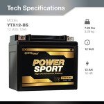 YTX12-BS Replacment battery Maintenance Free Battery Powersport Motorcycle ATV Scooter Snowmobile replace 2003 Honda TRX250 Recon, ES 250 CC Factory Activated ExpertPower®