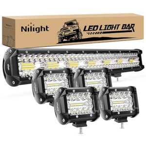 Nilight 20" 420W LED Light Bar & Pods Set
